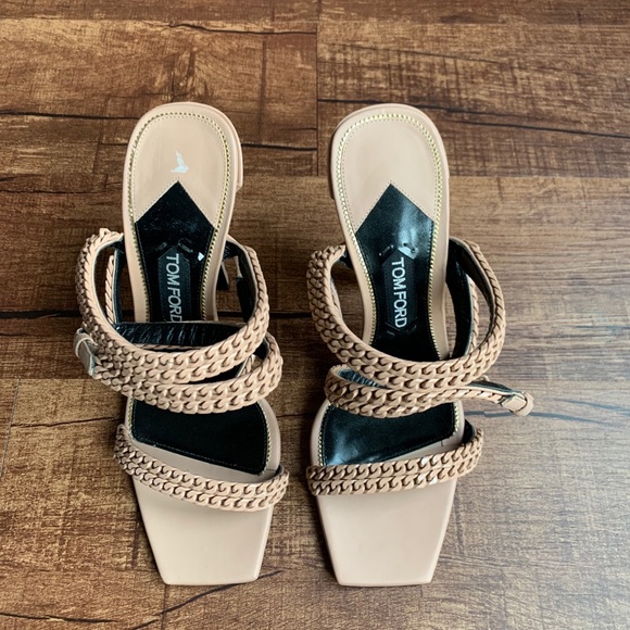 Tom Ford woven strappy fiber open toe tan sandals - Picture 10 of 16